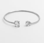 Clair de Lune Solitaire Cuff - Silver - Ektaraa
