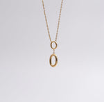 Duo oval drop pendant - Gold - Ektaraa