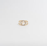 Halo Pavé Wrap Ring - Gold - Ektaraa