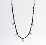Black bead flower necklace - Ektaraa