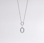 Duo oval drop pendant - Silver - Ektaraa