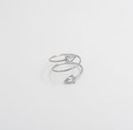 Pear Duo Wrap Ring - Silver - Ektaraa
