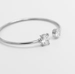 Clair de Lune Solitaire Cuff - Silver - Ektaraa