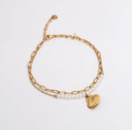 Ektaraa | Pearl Shell Layered Anklet - Gold - Ektaraa