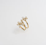 Enamel Daisy Spiral Ring - Gold - Ektaraa