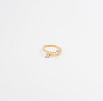 Dual Solitaire Open Ring - Gold - Ektaraa