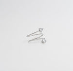 Pear Duo Wrap Ring - Silver - Ektaraa