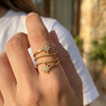 Star Spiral – 18K PVD Coated | Éktaraa – demi-fine ring, 18K PVD gold, anti-tarnish | Éktaraa