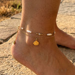 Shell Glow – 18K PVD Coated | Éktaraa – demi-fine anklet, 18K PVD gold, anti-tarnish | Éktaraa