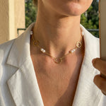 Halo Pearl Chai – 18K PVD Coated | Éktaraa – demi-fine necklace, 18K PVD gold, anti-tarnish | Éktaraa