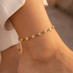 Daisy Chain Anklet - Gold – demi-fine anklet, 18K PVD gold, waterproof | Éktaraa