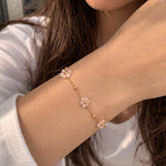 Blush Bloom | Éktaraa – demi-fine bracelet, 18K PVD gold, anti-tarnish | Éktaraa