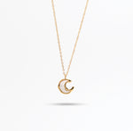 Moon Charm Set - Anti-Tarnish 18K Gold Bracelet & Necklace – demi-fine jewellery, 18K PVD gold, waterproof | Éktaraa – view 2