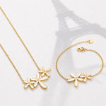 The White Bloom Set - Anti-Tarnish 18K Gold Jewelry Set | – demi-fine jewellery, 18K PVD gold, waterproof | Éktaraa – view 2