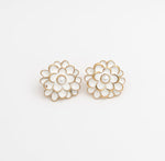 Pearl Petal Flower Studs - Ektaraa