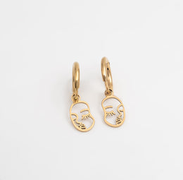 Abstract Cut - Out Drop Hoops - Ektaraa