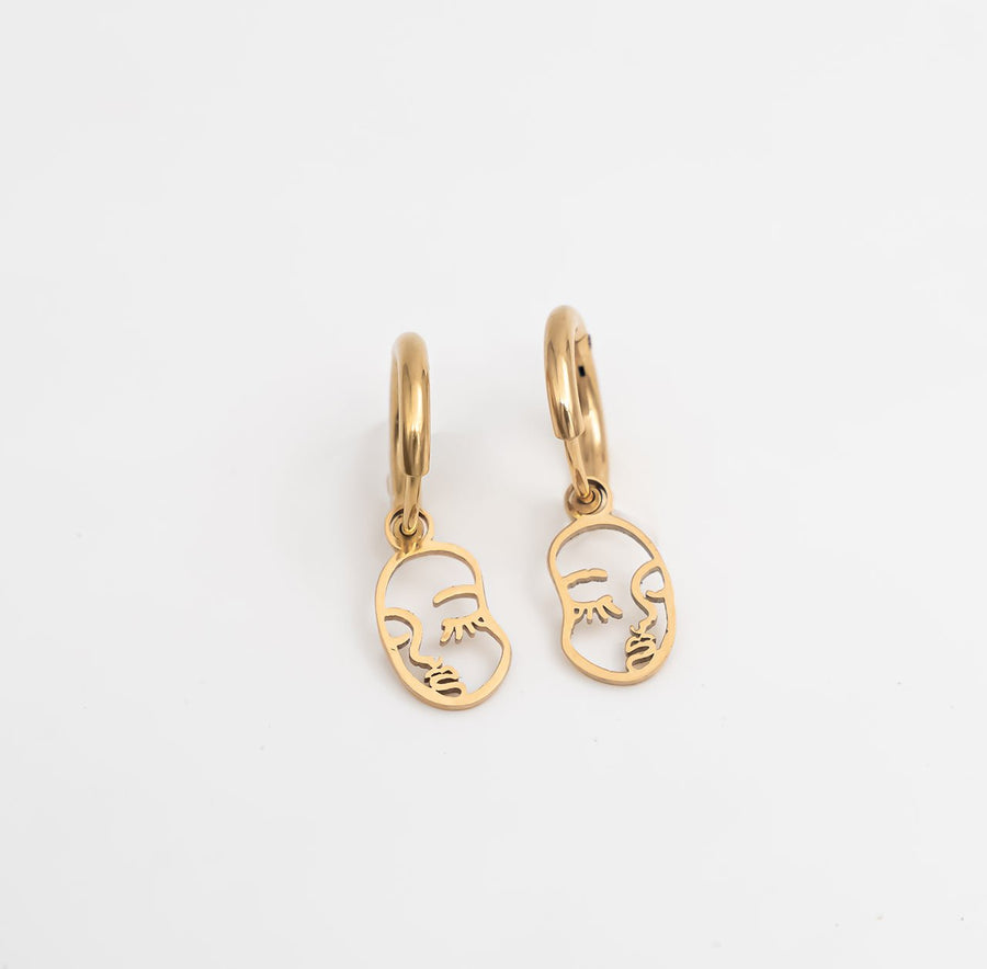 Abstract Cut - Out Drop Hoops - Ektaraa
