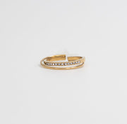 Pavé Edge Cuff Ring - Gold - Ektaraa