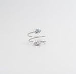 Pear Duo Wrap Ring - Silver - Ektaraa
