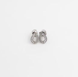 Teardrop Pavé Studs - Silver - Ektaraa