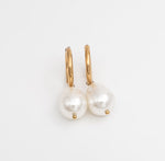 Pearl Drop Mini Hoops - Gold - Ektaraa