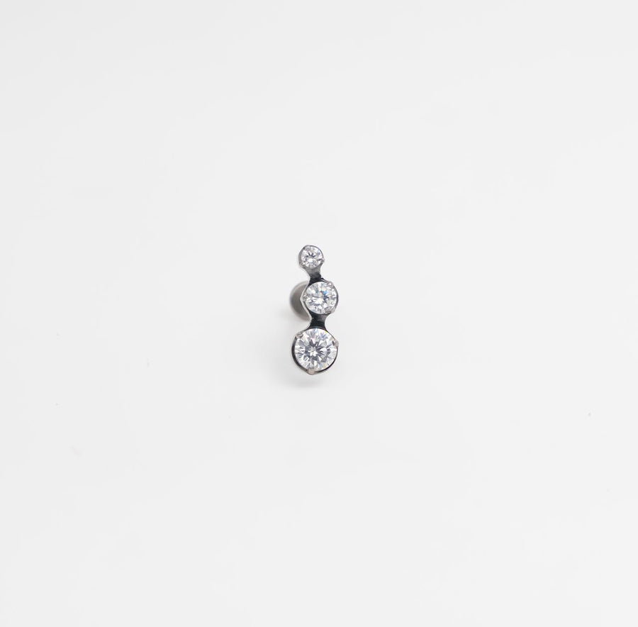 Triple Spark Trio Stud - Silver - Ektaraa