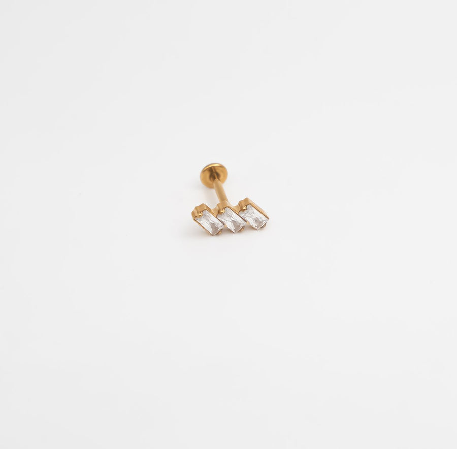 Gold Baguette Trio Labret - Ektaraa