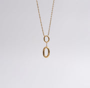 Duo oval drop pendant - Gold - Ektaraa