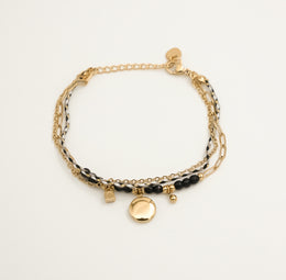 Noir Élégance Charm Bracelet