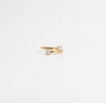 Dual Solitaire Open Ring - Gold - Ektaraa