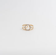 Halo Pavé Wrap Ring - Gold - Ektaraa