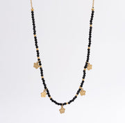 Black bead flower necklace - Ektaraa