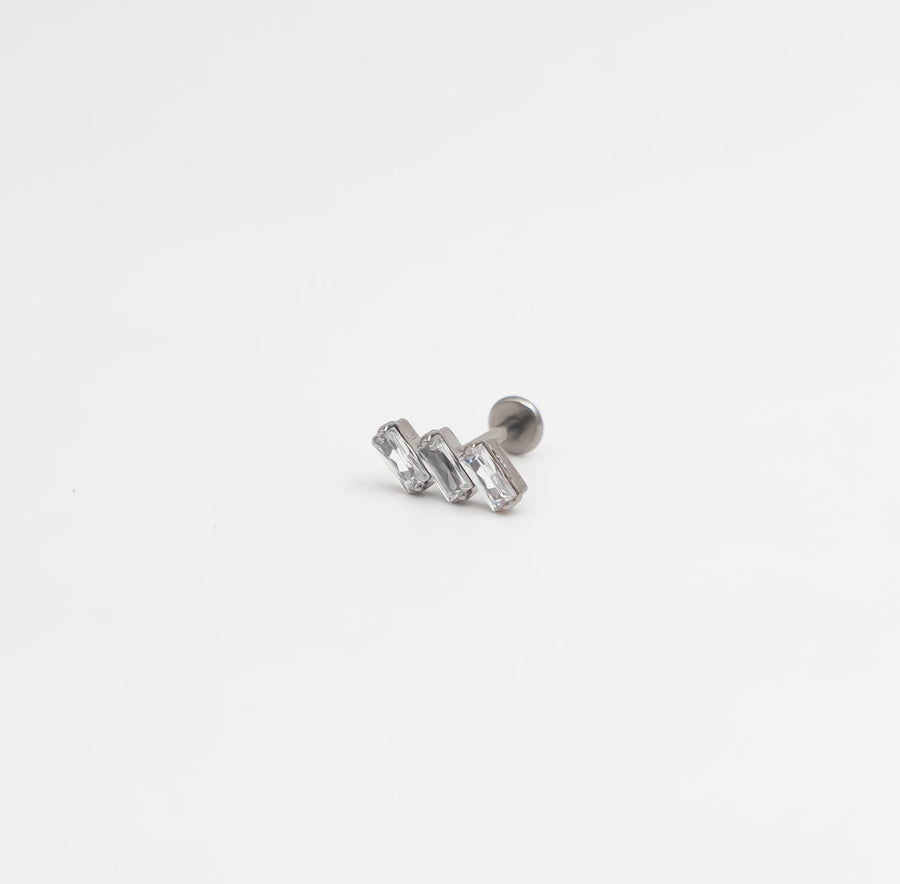 Silver Baguette Trio Labret - Ektaraa