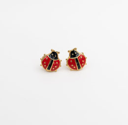 Ladybug Charm Studs - Ektaraa