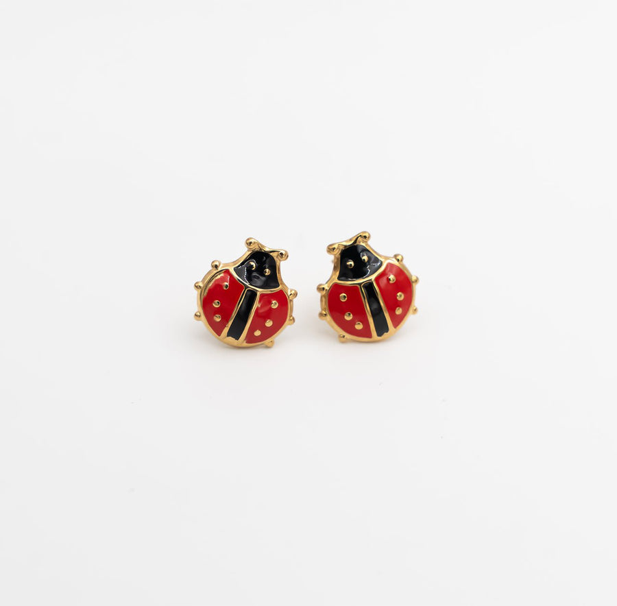 Ladybug Charm Studs - Ektaraa