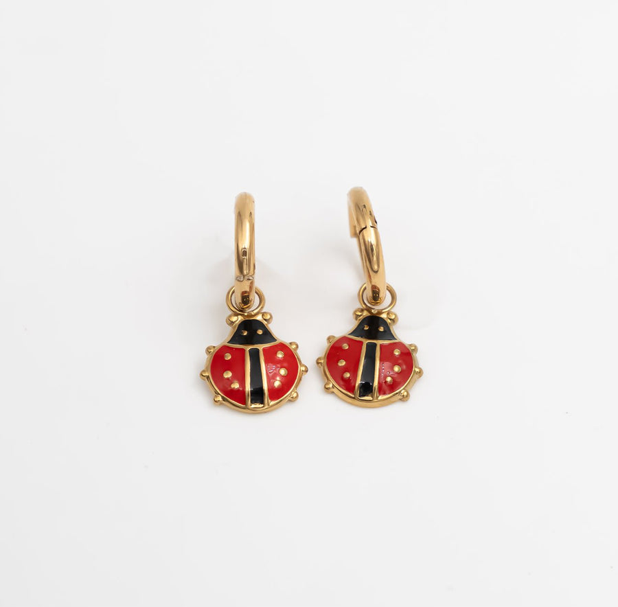 Ladybug Mini Hoops - Ektaraa