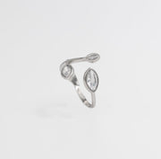 Marquise Twin Open Ring - Silver - Ektaraa