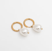 Pearl Drop Mini Hoops - Gold - Ektaraa