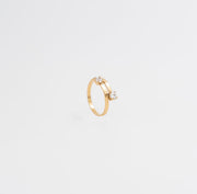 Dual Solitaire Open Ring - Gold - Ektaraa