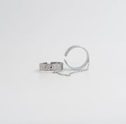 Linked Chain Duo Ring Set - Silver - Ektaraa