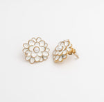 Pearl Petal Flower Studs - Ektaraa