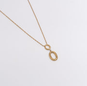 Duo oval drop pendant - Gold - Ektaraa