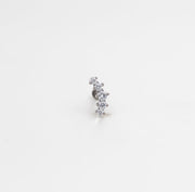 Starline Cluster Bar Stud - Silver - Ektaraa