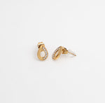 Teardrop Pavé Studs - Gold - Ektaraa