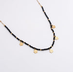 Black bead flower necklace - Ektaraa