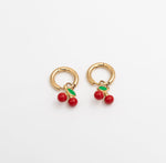 Cherry Charm Mini Hoops - Ektaraa