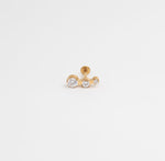 Triple Spark Trio Stud - Gold - Ektaraa