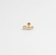 Triple Spark Trio Stud - Gold - Ektaraa