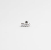 Triple Spark Trio Stud - Silver - Ektaraa