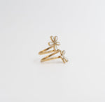 Enamel Daisy Spiral Ring - Gold - Ektaraa